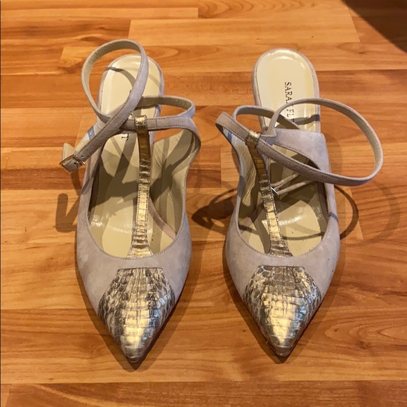 Pointed Toe Stiletto Pumps with Ankle Strap - Picture 5 of 9